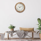 Presentime & Co. Farmhouse Series, Rustic Woven Clock, 12.6 inch, Natural Woven Water Hyacinth/Sea Grass. Wall Sculpture, Wall Art and Timepiece for Home Decoration/Decoration/Farmhouse Décor