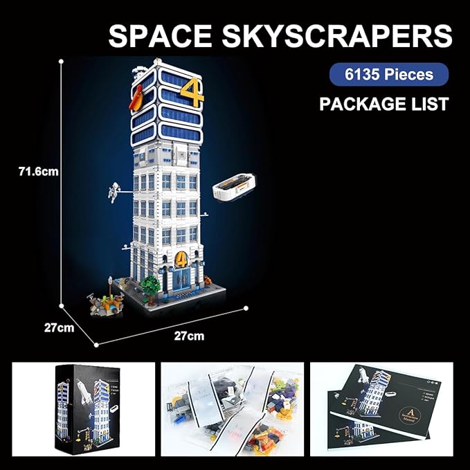 Skyscrapers Modular Building Blocks,Four Heroes Building Architecture Set -Collectible Display Toy with Adults, Sci-Fi MOC Construction Toy (6135pcs)