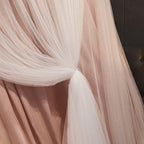 Kertnic Luxurious Bed Canopy for Girls & Adults - Double Layer Princess Canopy with Lace, Round Dome Mosquito Netting for Queen/King Bed Tent (Pink)