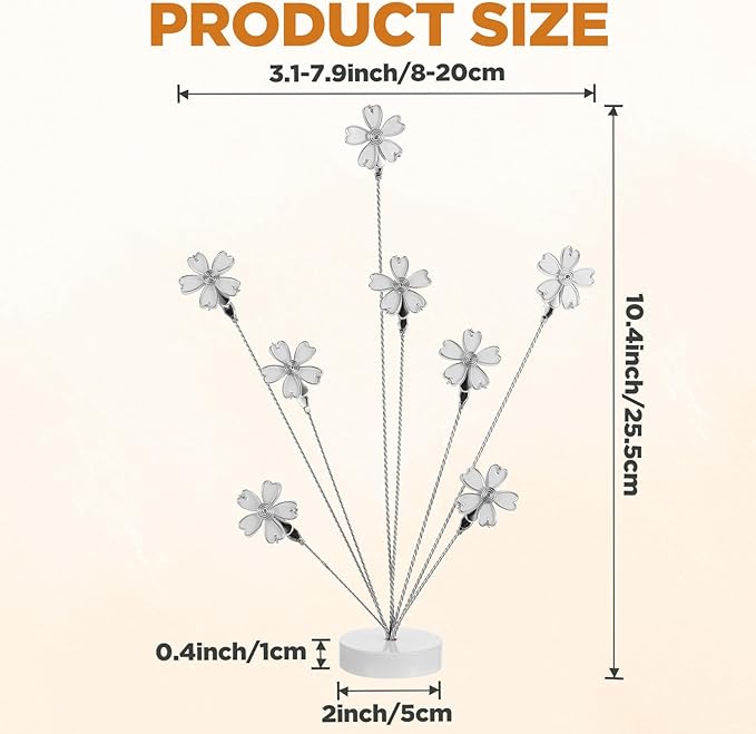 Photo Tree Holder Clip, 8 Branch Money Family Tree Gift Card Holder with Clips Picture Frame Stand for Memo Paper Note Wedding Photo Display Office Decor(White)