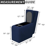 Easy-Going 2-Piece Recliner Console Cover for Reclining Loveseat Covers Stretch Jacquard Middle Console Cover for Recliner Couch and Sofa Navy