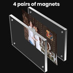 Acrylic Magnetic Photo Frame, 3x5 Inch Double-sided Magnetic Photo Frame, Tabletop Frameless Postcard Display (3-Pack)