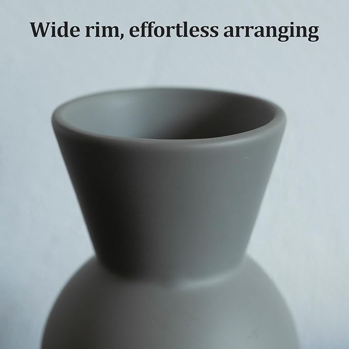 Ceramic Flower Vase, Small Vase for Centerpieces, Modern Vases for Home Decor- 3 Pcs