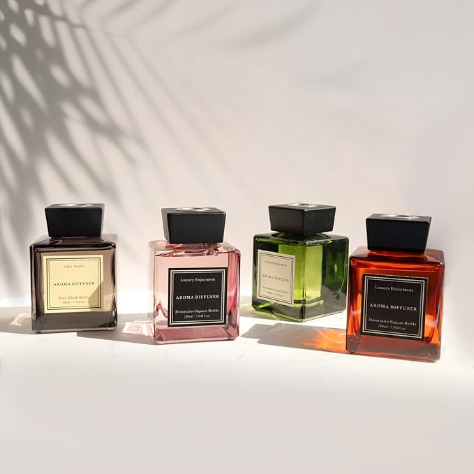 XEPTLE Jasmine Breeze Reed Diffuser Set, Eliminate Odors 7.04 oz, Air Freshener with 5 Reusable Sticks Home Fragrance for Bedroom, Scent Diffuser - Purple