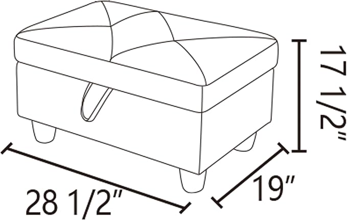 Ottoman Rectangular Storage Ottoman Bench, Flannel Footrest Stool Footstool with Lid for Living Room, Bedroom, Entryway, Brown, 28.5"x19"x17.5"