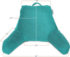 Nestl Reading Pillow Standard Bed Pillow, Back Pillow for Sitting in Bed Shredded Memory Foam Chair Pillow, Reading & Bed Rest Pillows Teal Back Pillow for Bed, Bed Chair Arm Pillow with Pockets