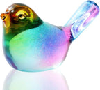 Crystal Glass Bird Figurines Multicolor Glass Bird Decoration Paperweight Hand Blown Glass Art Animal Collectible Figurines Gift for Women