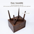 Night Stand, Midcentury Modern Solid Wood Nightstand with Drawer, Durable Sturdy Tall Bedside Tables with High Stool Leg, 17.72 W x 13.78 D x 23.63 H Inches (Walnut)