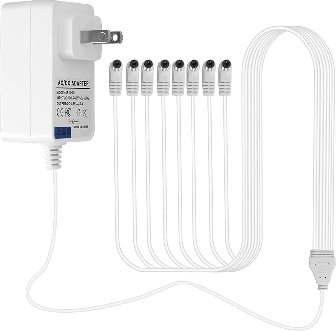 (8-Way Output) 4.5V Power Adapter Compatible with Lemax Lighting Accessories 74295 74707 84428 94565 94566 94527 94563 94564 Christmas Halloween Mini House Rural Lighting Architectural Decoration