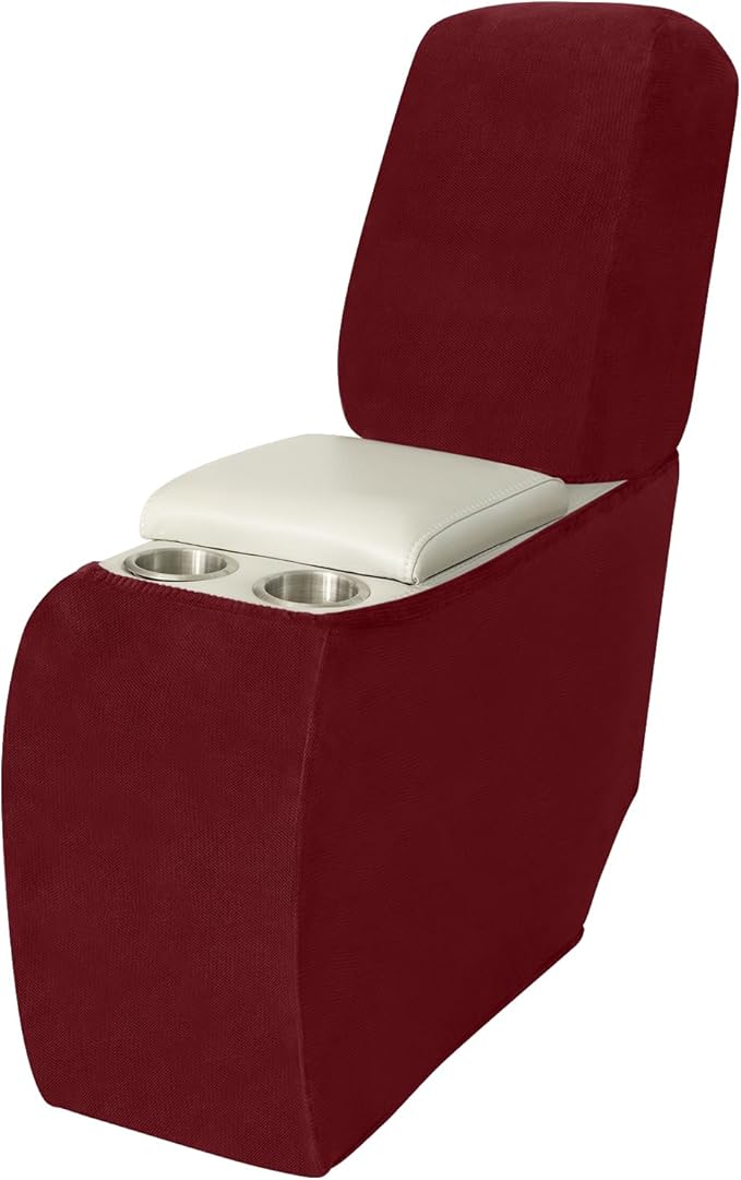 Arfntevss Sectional Recliner Couch Covers Velvet Corner Sectional Sofa Cover for Reclining Couch Stretch Soft L Shape Recliner Slipcover Washable Middle Console Protector (1 Console Cover, Wine Red)