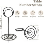 Table Number Holders 20Packs - 3.35 Inch Table Number Stands Place Card Holder for Wedding Party Graduation Reception Restaurant Home Photo Picture Office Memo (Black, 3.35")