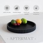 Decorative Tray for Coffee Table, Living Room, Side Table, 2 Packs 11" Black Round Concrete Home Decor Serving Trays for Accent Table, Console Table