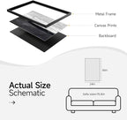 Framed Black and White Abstract Canvas Wall Art, Modern Art Prints Paintings Artwork for Walls, Minimalist Abstract Pictures for Living Room Dining Room Bedroom Office Bathroom Wall Decor 24x36 In