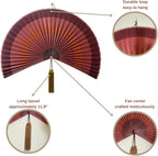 Fan Wall Decor,Large Bamboo Fan Wall Art for Boho Hanging Headboard,Decorative Folding Fans for Over Bed Decorations