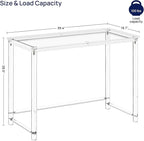 HMYHUM Acrylic Desk, Clear Desk for Home Office for Laptop, Study, Writing, Vanity Table with Cylindrical Legs, Modern, Easy Assembly, 39.4" L x 19.7" W x 29.5" H