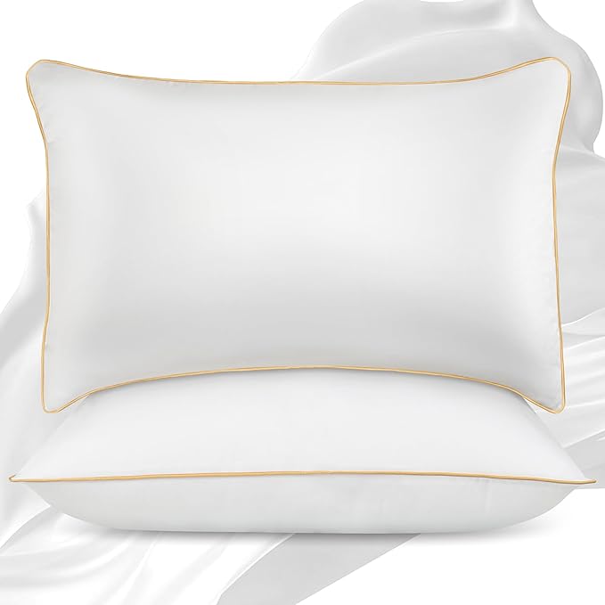 Bed Pillows Queen Size Set of 2 - Down Alternative Bedding White, Cooling Hotel Quality 20 x 30, Sleeping Pillow for Back, Stomach or Side Sleepers