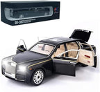 EROCK Exquisite car Model 1/24 Rolls-Royce Phantom Model Car,Zinc Alloy Pull Back Toy car with Sound and Light for Kids Boy Girl Gift. (Black)