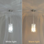 Chrome Pendant Lighting Modern Pendant Light, Mini Crystal Chandeliers,Adjustable Pendant Light Fixture for Kitchen Island Dinning Room Bedroom (3 Pack)