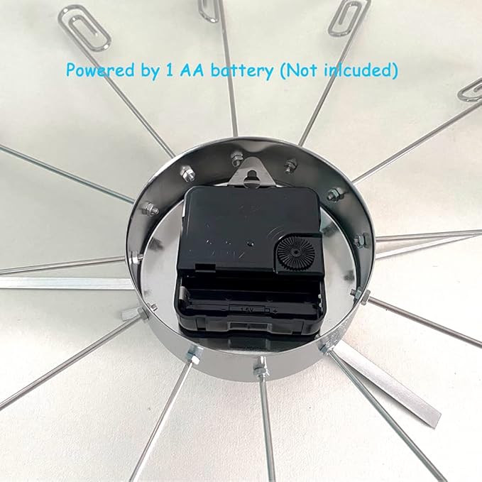 Mollytek Wall Clock Photo Collage Photo Wall Clock with Pictures Around It Wall Mounted Photo Display Clock with 16 Photo Clips for Hanging Prints, Instax, Polaroid, Holiday Cards,Artwork