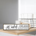Humorous Decor for Bathroom, Get Naked Unless You're Just Visiting Sign, Funny Bathroom Box Sign, Rustic Wood Framed Signs, Modern Farmhouse Home Decoration, Restroom Decor 14.9 * 3.3 * 0.9 inches
