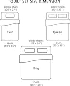 Yvooxny Quilt Set King Bedspread Reversible Green Farmhouse Garden Coverlet Real Patchwork Quilt Set for All Seasons with Pillowcases, Farmhouse Floral Pattern, King Size