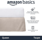 Amazon Basics Lightweight Pleated Bed Skirt, Queen, Taupe, Solid