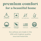 ComfyDown 50/50 Down Feather Blend ComfyDream Bed Pillow for Sleeping, Egyptian Cotton Cover, Made in USA, Twin Size