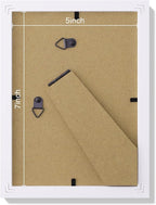 Vittanly 5x7 Picture Frames Set of 9, Shatter Resistant Plexiglass, Display 4x6 Pictures with Mat or 5x7 without Mat, Photo Frames for Wall or Tabletop, Engineered Wood, White