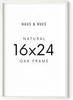 HAUS AND HUES 16x24 Frame - Set of 1 16 x 24 Poster Frame, 16x24 Picture Frame Light Wood, 16x24 Picture Frame, 16x24 Frame Wood, 16 by 24 Inch Picture Frame, 16x24 Photo Frame (White Oak Frame)