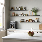 70.9 Inches Long Floating Shelves, 2 Set Modern Wall Shelf for Bedroom, Nursery Book Shelf with Lip, Picture Ledge Shelf for Wall Decor Living Room Bathroom Kitchen - Black