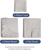 Twin Size 3 Piece Sheet Set - Comfy Breathable & Cooling Bed Sheets Set - Hotel Luxury Bedding for Women, Men, Kids, Teens, Boys & Girls - Deep Pockets, Soft and Wrinkle Free - Oeko-Tex - Light Grey