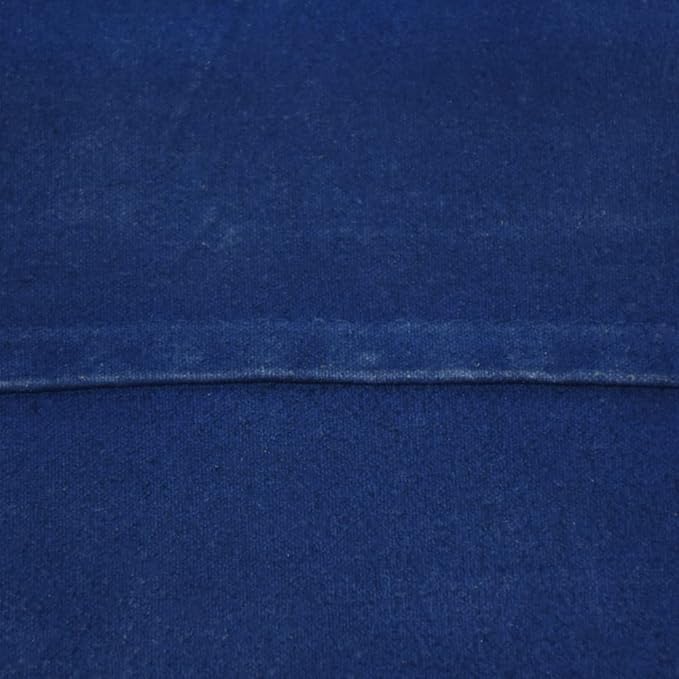 Square Shaped Goat Leather Handmade Eco-Friendly Blue Pouf - 21" x 21" x 12", Plain Solid, Recycled Foam with Fibre Fill Stuffed, Seating Pouf PF12