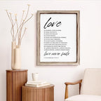 Love Wood Signs, Christian Wooden Wall Sign, Master Bedroom Signs, Inspirational Christian Gift, Home Decor, Framed Wall Plaque Sign 15 * 11.5 inches, Love is the Patient