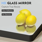 Black Bathroom Mirror 24X32 Inch, Black Metal Framed Mirror for Wall, Rounded Rectangle Matte Bathroom Vanity Mirror with Tempered Glass, Anti-Rust, Horizontal/Vertical