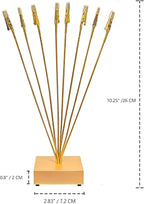 Gold Photo Tree Holder Clip Cube Base,8 - Branch Money Trees Gift Card Holder with Clips,Picture Holder Stand for Christmas Wedding Greeting Birthday Party Gift