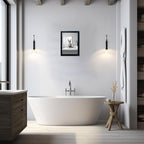 Kids Bathroom Wall Art Black and White Cute Animal Canvas Print Painting Funny Rabbit in Bathtub Bathroom Picture Wall Decor