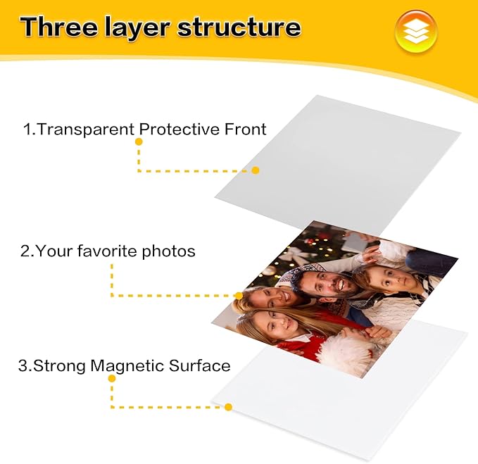 YixangDD 50 Pack Magnetic Picture Frame, 4 x 6 Inches Fridge Magnetic Photo Frames, Magnetic Photo Frames for Refrigerator, Home, School, Office (White)