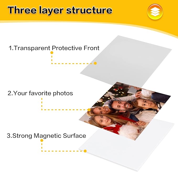 YixangDD 30 Pack Magnetic Picture Frame, 4 x 6 Inches Fridge Magnetic Photo Frames, Magnetic Photo Frames for Refrigerator, Home, School, Office (White)