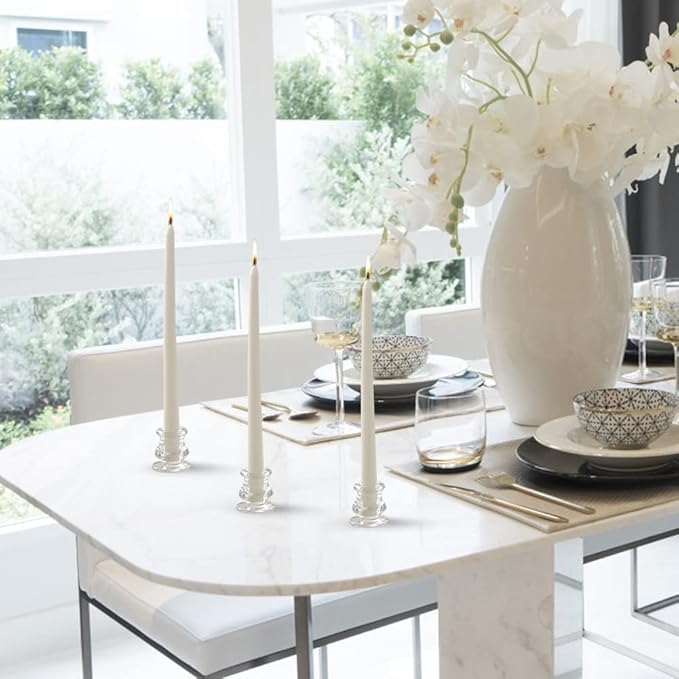 IYOUYA Clear Glass Candlestick Holders 24PCS, 2.1" H Taper Candle Holders Bulk for Pillar Candles, Taper Candles, Glass Candle Holders for Wedding, Party&Festival