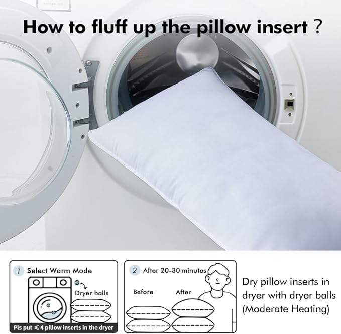 MIULEE 12x20 Down Alternative Pillow Insert Decorative Throw Pillow 12 x 20 Inch Body Bed Sleeping Ultra Soft Fluffy Form for Sofa Couch Bed