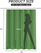 AmazerBath Shower Curtain Liner, 72x72 Transparent Pine Green Shower Liner, Lightweight Plastic Shower Curtain Liners, Waterproof Shower Liner for Bathroom with 3 Magnets and 12 Grommet Holes