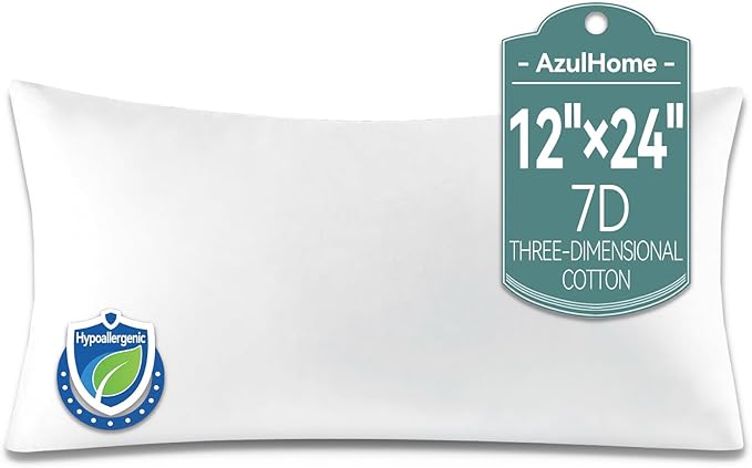 12x24 Inch Throw Pillow Insert Premium Throw Pillows, Down Alternative Pillow, Ultra Soft, Hypoallergenic, Virgin Microfiber Stuffer Rectangle Pillow for Sofa Bed Couch