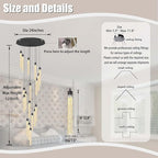 H125'' Modern Crystal Chandeliers for Entryway 18-Lights LED Dimmable Chandeliers Lighting Fixture Large Pendant Light for Staircaes Living Room Villa