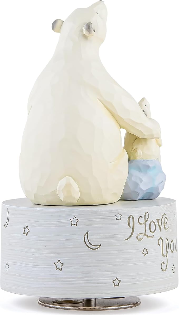 AIDLNS Polar Bear Music Box Figurine, Birthday Gifts for Daughter Son Mom Dad Kids Christmas Anniversary, Sculpted Hand-Painted Musical Figure Plays You are My Sunshine Tune