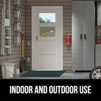 GORILLA GRIP 100% Waterproof All-Season WeatherMax Doormat US Designed Natural Rubber, Stain and Fade Resistant, Low Profile Indoor Outdoor Door Mats, Easy Clean Patio Mat, 23x35, Green Stripe