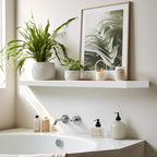 LaVie Home Floating Shelves, 24 Inch Wall Shelf Set of 2, Hanging Shelf with Invisible Brackets, Wall Decor for Bathroom, Bedroom, Living Room, Kitchen Storage, Modern White