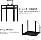 Modern Farmhouse Lantern Decor, 2Pcs Metal Candle Lanterns with Flameless Candles Black Decorative Lantern for Front Porch Covered Patio Dining Table Entryway Table Wedding Home Decor