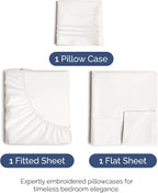 Twin Size 3 Piece Sheet Set - Comfy Breathable & Cooling Bed Sheets Set - Hotel Luxury Bedding for Women, Men, Kids, Teens, Boys & Girls - Deep Pockets, Soft, Wrinkle Free - Oeko-Tex - Antique White