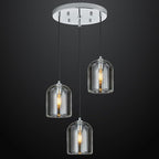 Modern Chrome Pendant Lights Kitchen Island Ceiling Chandelier Indoor Crystal Hanging Light Fixtures for Dining Room Kitchen Living Room Bedroom（3Light）