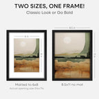 Homeforia 8.5x11 Picture Frame Black Wood, High End Oak 8.5 x 11 Frames with Mat 6 by 8 Print, 8.5by11 Wooden Frame Matted to 6x8 inch Photo, Wall or Tabletop Frame, Tempered Glass, Wall Kit, Set of 1